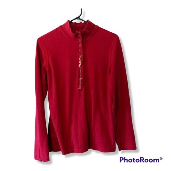 Natural Reflections Medium Mock Neck Shirt-Red -Outdoor- Hiking - Gorpore-NWOT - Picture 1 of 5